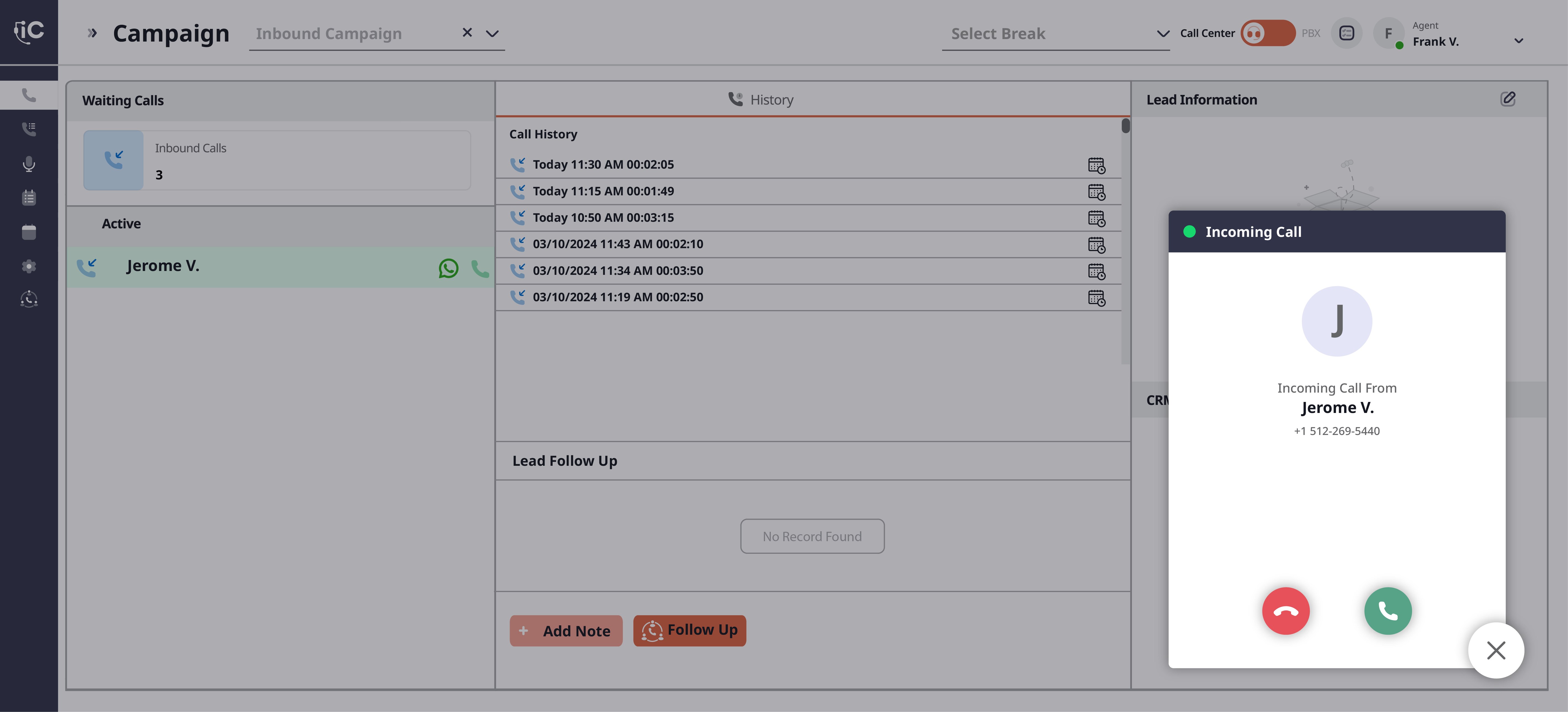 Inbound Campaign Dashboard